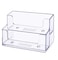 DNHCLL 1 Pack Clear Business Card Holder 2 Tiers Plastic Card Stand Organizer Card Holder Display for Home Office Desktop and Counter 120 Cards Capacity