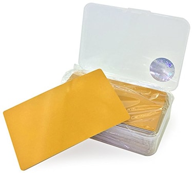 ebamaz Ebamaz 100PCS Aluminum Alloy Metal Card Plate 34 X213X0008 inch for Laser Engrave Golden BlankThin