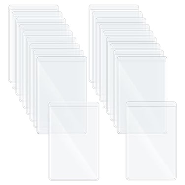 Fengek 100 Packs Clear Card Holder Sleeves SideOpen Waterproof Business Card Protector Sleeves PVC Soft for Credit Cards Drivers License