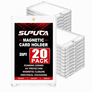 Supuca Magnetic Card Holder 20 Pack 35PT One Touch Card Holder Trading Card Protectors for Baseball Card Sports Card