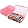 BOEIAC Pencil Box Large Capacity Clear Pencil Case 1 Pack Hard Pencil Case Clear Crayon Box with Snaptight Lid Stackable Design Plastic Storage Box for Office Supplies Pink