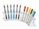 AdirOffice Vertical 6 Slot Display Stand Pack of 2 Durable Acrylic Holder for Pens Pencils Organizer for Home Office Store Use Clear