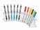 AdirOffice Vertical 6 Slot Display Stand Pack of 2 Durable Acrylic Holder for Pens Pencils Organizer for Home Office Store Use Clear