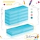 Fainne 24 Pcs Plastic Pencil Case Bulk Pencil Boxes Plastic Stationery Case Frosted Pen Box Pen Holder with Hinged Lid Snap Closure for OfficeSingle LayerBlue709 x 236 x 098 Inch