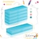Fainne 24 Pcs Plastic Pencil Case Bulk Pencil Boxes Plastic Stationery Case Frosted Pen Box Pen Holder with Hinged Lid Snap Closure for OfficeSingle LayerBlue709 x 236 x 098 Inch