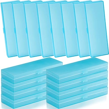 Fainne 24 Pcs Plastic Pencil Case Bulk Pencil Boxes Plastic Stationery Case Frosted Pen Box Pen Holder with Hinged Lid Snap Closure for OfficeSingle LayerBlue709 x 236 x 098 Inch