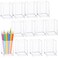 Fumete 12 Pack Acrylic Pen Makeup Brush Holder Clear Desktop Organizer for Office School and Home SuppliesStationery Organizer Accessory