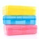 BOEIAC Large Clear Plastic Pencil Case 3 Pack Hard Storage Box for Kids Office Supplies Pink Blue Yellow