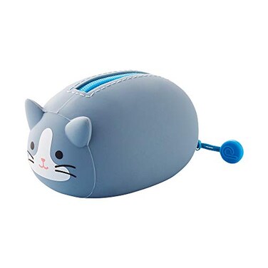 LIHIT LAB PuniLabo Mini Zipper Pouch Horizontal 22 x 27 Gray Cat A77804