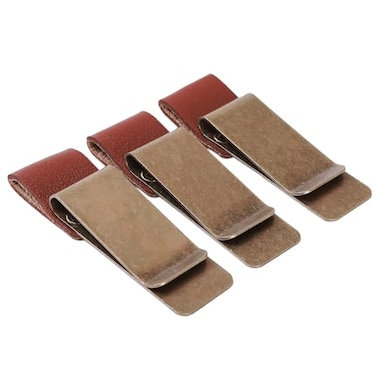LJY 3Pack Retro Style Traveler Notebook Leather Pen Holder Loop Stainless Steel Clip Brown