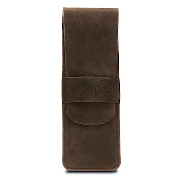 Londo Genuine Leather Pen and Pencil Case with Tuck in Flap Stationery Bag