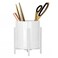 MONOSUGO Ceramic Pen Holder for Desk Durable Ceramic Pencil Cup Holder for Womens Girls Makeup Cup for Brushes with 4 Legs Metal Frame