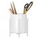 MONOSUGO Ceramic Pen Holder for Desk Durable Ceramic Pencil Cup Holder for Womens Girls Makeup Cup for Brushes with 4 Legs Metal Frame