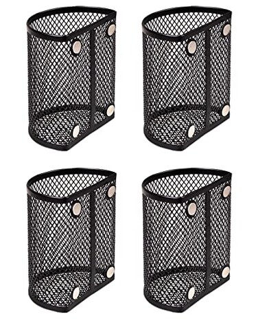 QYH Magnetic Pen Holder 4 Pack Pencil Locker Organizer Accessories for School and Office Black