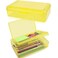 SFLHHDM Large Pencil Box Double Layer Capacity Pencils Holders Clear Hard Pen Case with Snaptight Lid Plastic Pencil Case for Office School Pen Boxes Storage School Box Amber Yellow1pcs