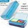 SFLHHDM Large Pencil Box Double Layer Capacity Pencils Holders Clear Hard Pen Case with Snaptight Lid Plastic Pencil Case for Office School Pen Boxes Storage School Box Navy Blue1pcs