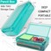 SFLHHDM Large Pencil Box Double Layer Capacity Pencils Holders Clear Hard Pen Case with Snaptight Lid Plastic Pencil Case for School Pen Boxes Storage School Box Turquoise Green1pcs