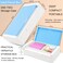 SFLHHDM Pencil Box Double Layer Large Capacity White Blue 1pcs