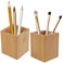 Tosnail 2 Pack Bamboo Pen Holder Pencil Holder for Desk Makeup Brush Organizer Marker Pen Storage Cup for Office School and Home