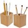 Tosnail 2 Pack Bamboo Pen Holder Pencil Holder for Desk Makeup Brush Organizer Marker Pen Storage Cup for Office School and Home