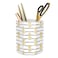 WAVEYU Pen Holder Pencil Holder for Desk Pineapple Pattern Pencil Cup for Girls Kids Durable Ceramic Desk Organizer Makeup Brush Holder for Office Classroom Home Yellow Pineapple