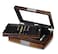 Lifomenz Co Pen Display Case Ebony Wood Storage Box with Glass Window Holds 20 Fountain Pens Luxury Pen Organizer for Collectors