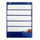 Mewise Pocket Chart with 10 Double Sided Sentence Strips Activities Class Demonstrations Standards Pocket Chart 420D Polyester Blue