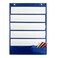 Mewise Pocket Chart with 10 Double Sided Sentence Strips Activities Class Demonstrations Standards Pocket Chart 420D Polyester Blue
