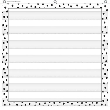 Teacher Created Resources Black Painted Dots on White 7 Pocket Chart 28 x 28 TCR20103