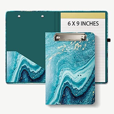Hongri Mini Clipboard Folio with Refillable Lined Notepad A5 Clip Board