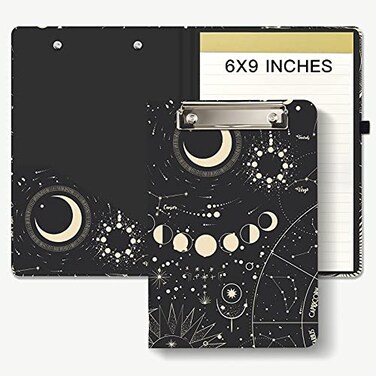 Hongri Mini Clipboard Folio with Refillable Lined Notepad A5 Clip Board
