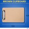 1InTheOffice 5x8 Clipboard Mini Brown Hardboard Clipboards with LowProfile Metal Clip Small Vertical Clip Board for Notes Receipts Forms Office and School 6 Pack