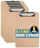 1InTheOffice 5x8 Clipboard Mini Brown Hardboard Clipboards with LowProfile Metal Clip Small Vertical Clip Board for Notes Receipts Forms Office and School 6 Pack
