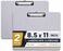 1InTheOffice Landscape Clipboard Horizontal Clipboard 8 12 x 11 Plastic Silver 2 Pack