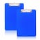 TFDLCG zm 2 PCS Blue Plastic Clipboard with Pen HolderNursing Clipboard Standard Letter A4 SizeThickened Clip Boards 85x11Hanging Clipboards for Women Kids Students School Office Home