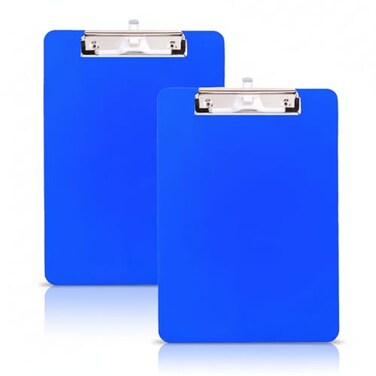 TFDLCG zm 2 PCS Blue Plastic Clipboard with Pen HolderNursing Clipboard Standard Letter A4 SizeThickened Clip Boards 85x11Hanging Clipboards for Women Kids Students School Office Home