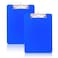 TFDLCG zm 2 PCS Blue Plastic Clipboard with Pen HolderNursing Clipboard Standard Letter A4 SizeThickened Clip Boards 85x11Hanging Clipboards for Women Kids Students School Office Home