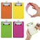 Bewudy 4 Pack Small Clipboards 4 x 6 Inch Mini Clip Board Notepads Clipboard Letter Size Plastic Pocket Clipboard with Low Profile Clip for Office Classroom Supplies4 Color A
