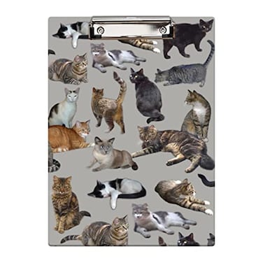 Britimes Clipboard Decorative Office School Hardboard Wood Nursing Clip Board and Pad for Standard A4 Letter Size Various Pets Animal Cats 126 X 89