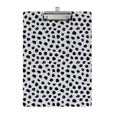 Geniershy Cute Clipboard Wood Design Decorative A4 Letter Size Clip Boards for Classroom Office Standard Size 9 x 125 with Low Profile Metal Clip Black Dots