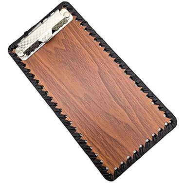 GARASANI Leather Coated Clipboard Bill Credit Card Receipts Memo Holder Pad for Restaurants Stores Office 4 x 8 Brown Leather