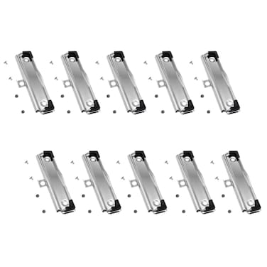 GWYAN 10 Pcs Metal Clipboard Clips with Rubber and Feet Hanging Hole Spring Loaded Surface Mount Handle for School Stationery Supplies
