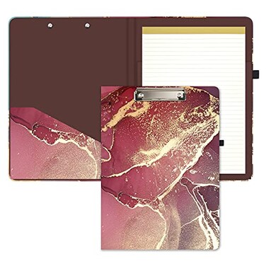 Hongri Clipboard Folio with Refillable Lined Notepad 85 x 11 Clip Board