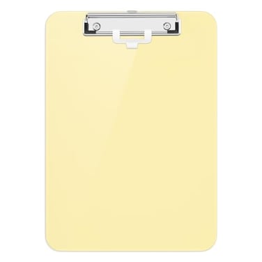 Hongri Plastic Clipboard with Pen Holder Yellow 85x11 Letter Size Clip Board for Classroom Office Students Nurses and Women Low Profile Clip Size 125 x 9 in