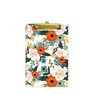 Hongri Small Plastic Clipboard Design A5 Memo Clip Board Classic Flower