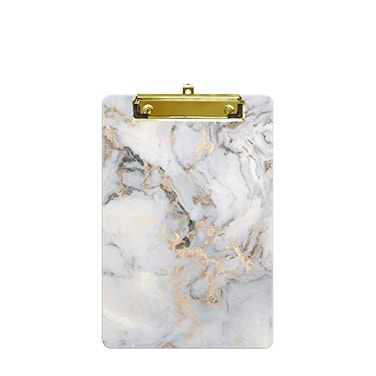 Hongri Small Plastic Clipboard Design A5 Memo Clip Board Gray Gold