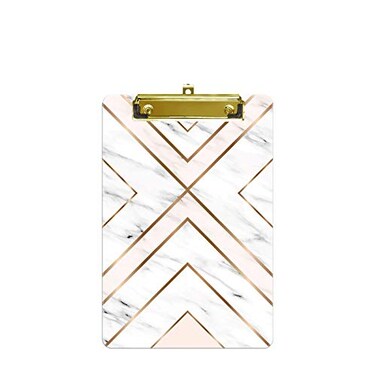 Hongri Small Plastic Clipboard Design A5 Memo Clip Board Light Marble