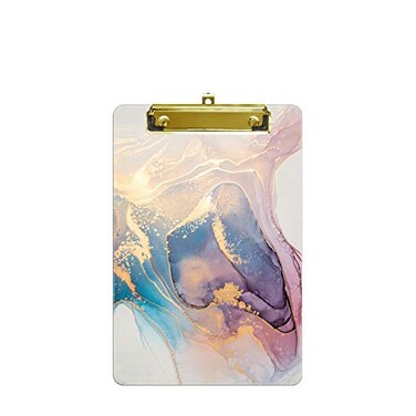 Hongri Small Plastic Clipboard Design A5 Memo Clip Board Pink Gold Marble