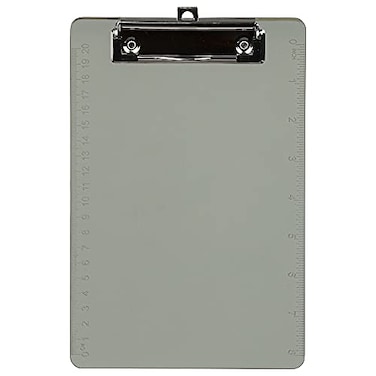 JAM Paper JAM PAPER Small Plastic Memo Clipboards with Low Profile Metal Clip Mini 6 x 9 Smoke Grey Clip Board Sold Individually