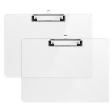 Macroclo Horizontal Plastic Clipboards Clear 85 x 11 Clip Board2 Pack